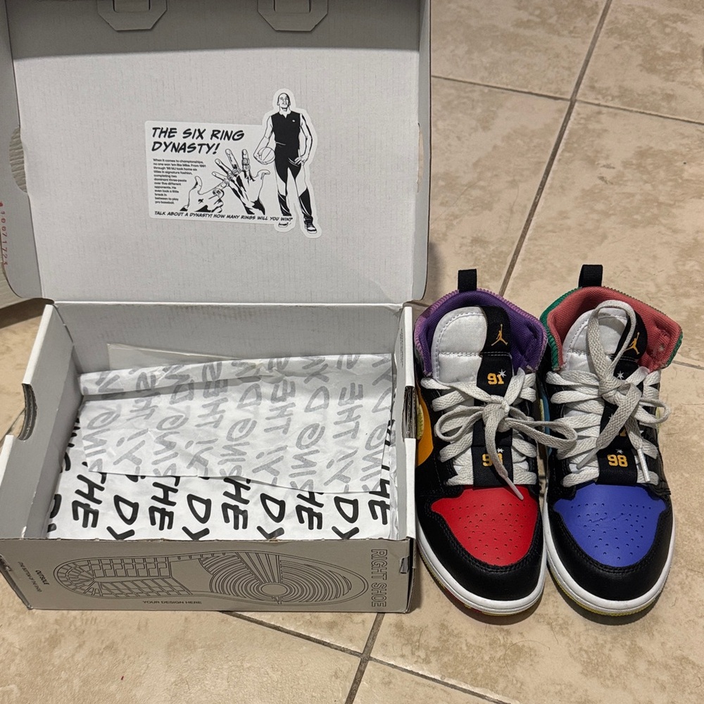 Nike Jordan Kids' Colorful Sneakers - Black, Red, Blue, Purple, Green